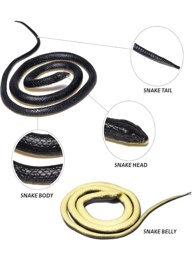 FULLFILLS FULFILLS Realistic Rubber Black Snake for Practical Joke Pack of 2 PCS - Image 4